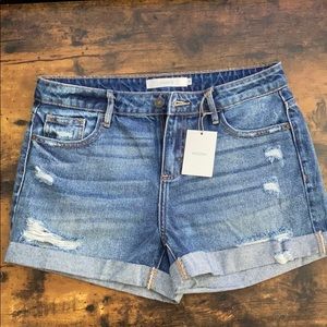 Blue denim shorts